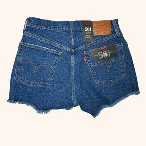 Levi’s 501 High Rise Shorts - Dark Wash Denim